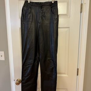Faux leather, possibly all leather pants. Women’s 12.